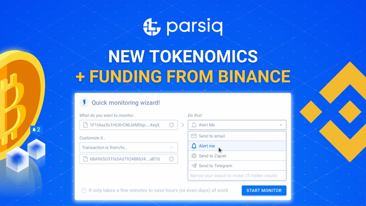 $100 Million Accelerator Fund from Binance Now Supports PARSIQ, a Reverse-Oracle Blockchain Platform